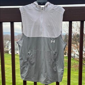 Under Armour Two-Tone grey and white Sleeveless Hoodie